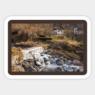 Frozen River in Timau, North East Italy Sticker